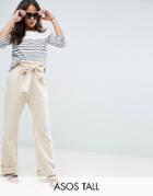 Asos Tall Karate Wrap Wide Leg Pant - Beige