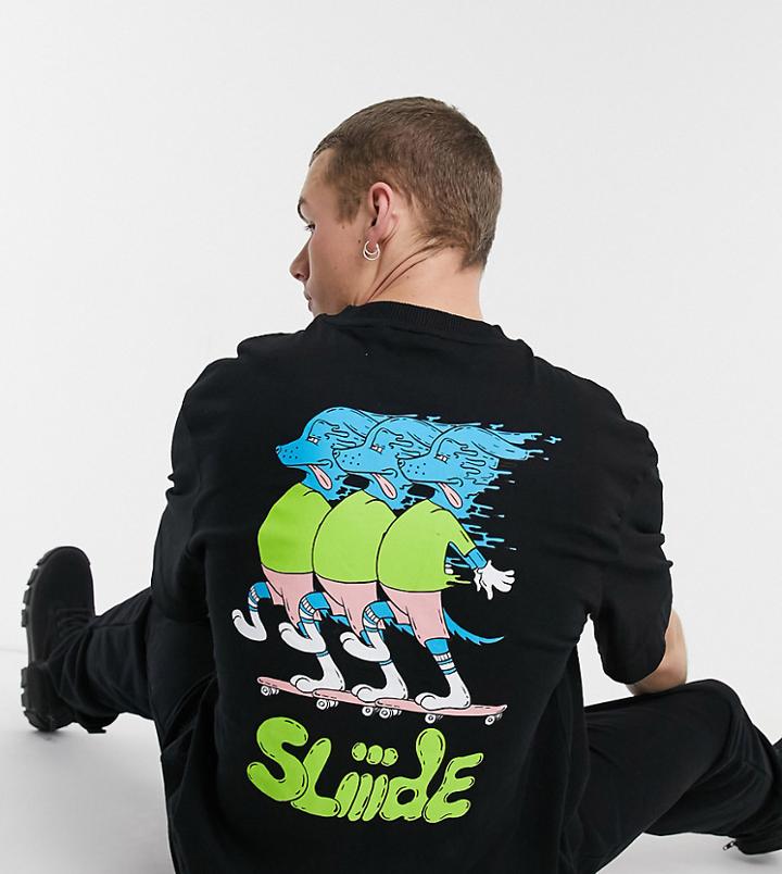 Collusion Oversized T-shirt With Print In Black
