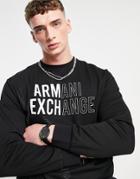 Armani Exchange Faded Logo Sweatshirt In Black