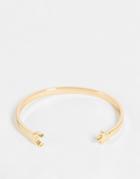 Asos Design Cuff Bracelet With Star And Moon In Gold Tone