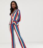 John Zack Tall Wide Leg Pants In Multi Stripe - Multi