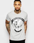Diesel T-shirt T-diego-b Crewneck Only The Brave Triangle In Gray - Gray