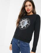 Asos Design Sweatshirt With Astrology Print-black