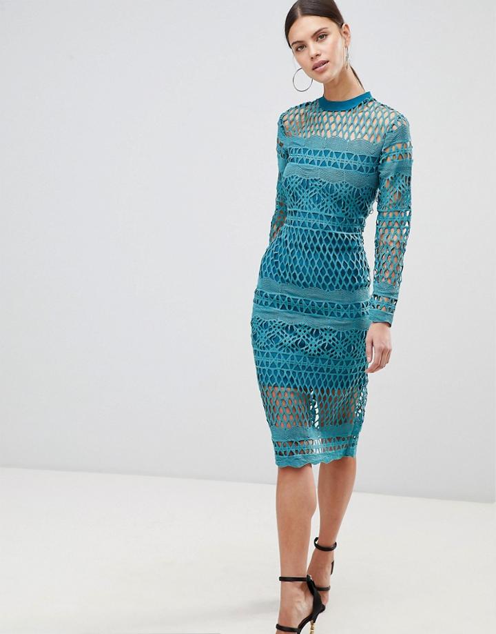 Forever Unique Lace Bodycon Dress - Green