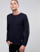 Minimum Sweater With Textured Knit In Navy - Navy