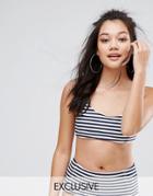 South Beach Mix & Match Stripe Crop Bikini Top - Multi