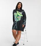 Collusion Plus Skull And Lightning Long Sleeve T Shirt Dress-multi