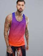 Asos 4505 Tank With Extremer Racer Back And Ombre Print - Multi