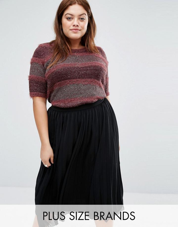 Junarose Textured Knitted Sweater - Red