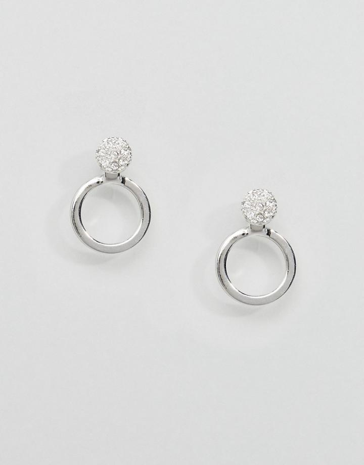 Pilgrim Silver Hoop Stud Earrings - Silver