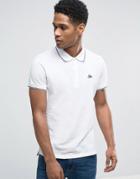 Esprit Slim Fit Polo Shirt With Contrast Tipping - White