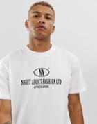 Night Addict Logo T-shirt In Oversized Fit - White