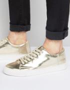 Systvm Lo Sneakers In Gold - Gold