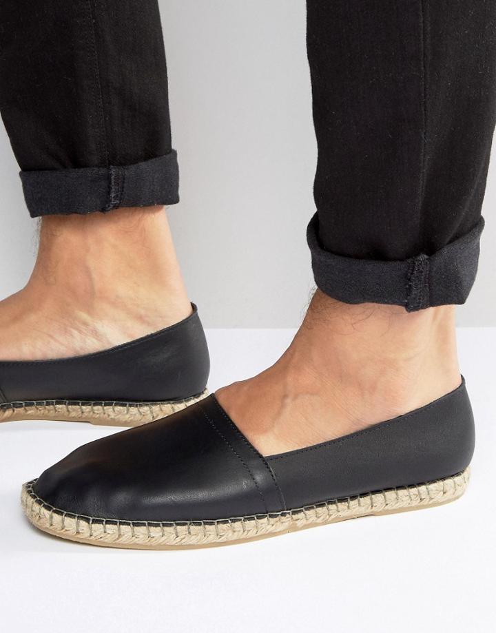 Kurt Geiger Pedro Leather Espadrilles - Black