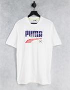 Puma Decor8 Graphic Logo T-shirt In White