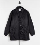 Collusion Unisex Recycled Polyester Coach Jacket In Black