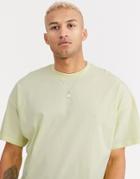 Asos Design Oversized T-shirt With Crew Neck In Yellow-green