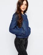 Only Quilted Denim Jacket - Blue
