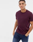 Burton Menswear Crew Neck T-shirt In Burgundy - Red