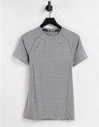 Asos 4505 Muscle Fit Training T-shirt In Space Dye In Gray-grey