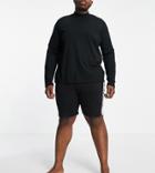 Le Breve Plus Lounge Coordinating Shorts In Black With White Tape