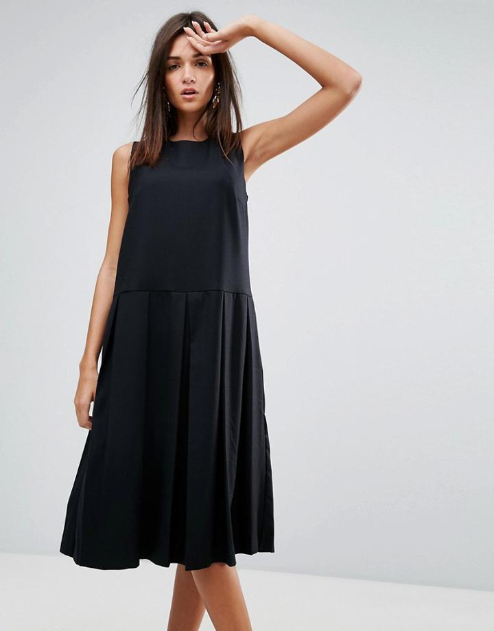 Ymc Pleat Wool Blend Dress - Black