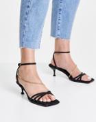 Topshop Nimble Low Chain Sandals In Black