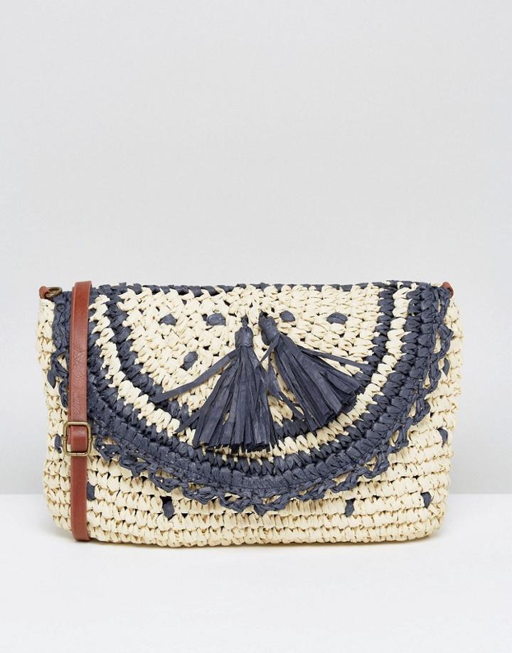 Vincent Pradier Natural And Brown Spotted Straw Shoulder Bag - Brown