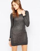 Blend She Max Knitted Dress - Dark Gray Mel