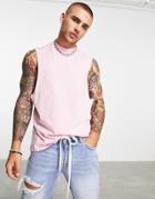 Asos Design Relaxed Fit Tank Top In Light Pink