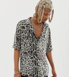 Reclaimed Vintage Leopard Print Shirt - Black