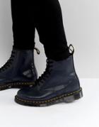 Dr Martens 1460 8 Eye Graphic Embossed Boots - Navy