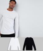 French Connection Tall 2 Pack Crew Neck Long Sleeve Top-white