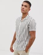 Burton Menswear Shirt With Stripes In Ecru - Cream