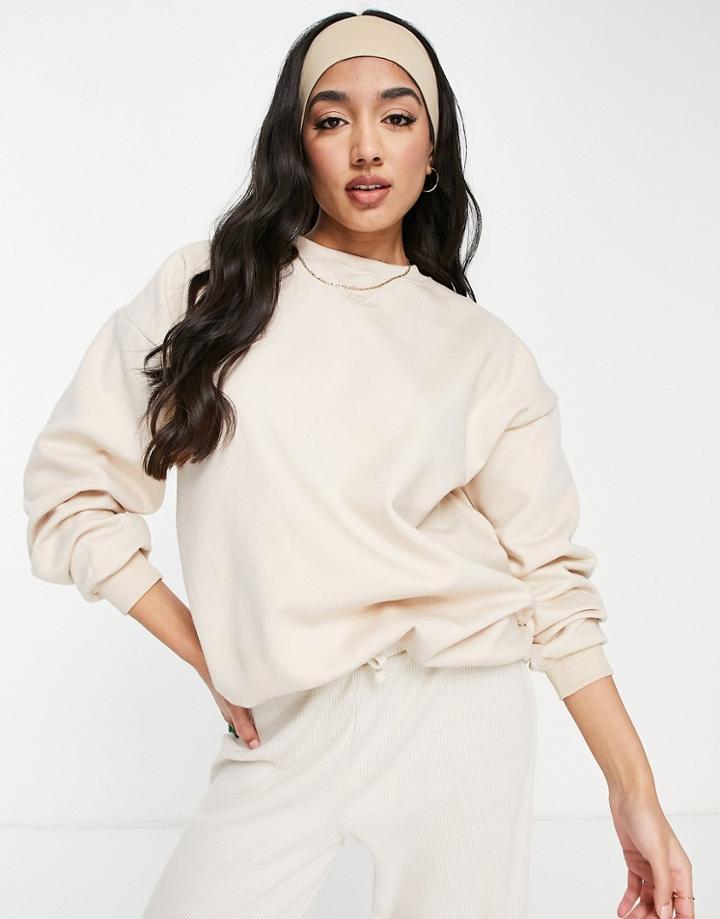 Stradivarius Oversized Sweatshirt In Oatmeal-neutral