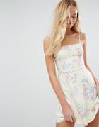 Hollister Button-through Cami Dress With Print - Yellow