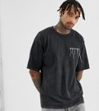 Heart & Dagger T-shirt With Embroidered Logo-black