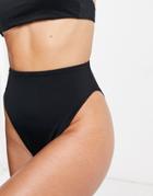 Asos Design Recycled Mix And Match High Leg High Waist Bikini Bottom In Black
