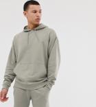 Asos Design Tall Tracksuit Oversized Hoodie/skinny Shorts In Light Green