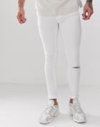 Blend Flurry Extreme Skinny Fit Jeans With Knee Rip In White - White