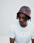 Asos Design Festival Reversible Bucket Hat In Vintage Festival Print - Multi