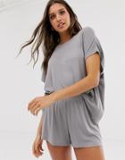 Asos Design Rib Jersey Mix & Match Tee-gray