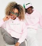 Collusion Unisex Neon Pink Spray Wash Hoodie With Spaced Logo