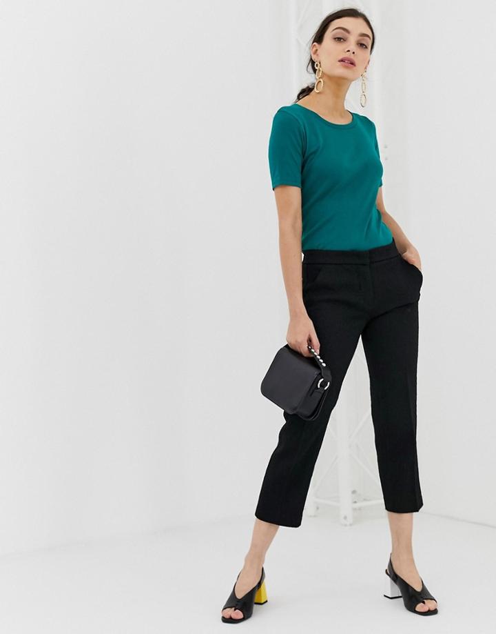 Benetton Cropped Chino In A Casual Fit - Black