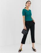 Benetton Cropped Chino In A Casual Fit - Black