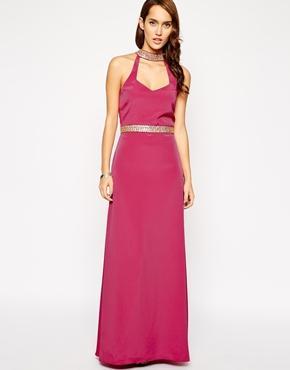 Vlabel Strand Halterneck Maxi Dress - Pink