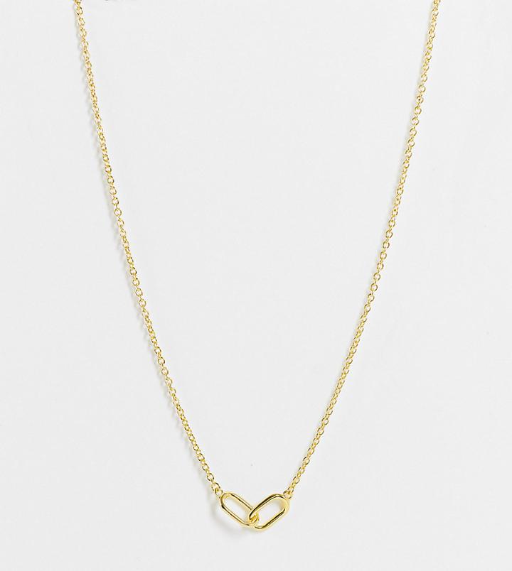 Designb London Necklace With Interlocking Pendant In Gold Plate