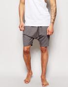 Asos Loungewear Jersey Shorts In Drop Crotch Mid Length - Charcoal