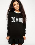 Asos Sweatshirt With Halloween Zombie Print - Black