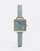 Limit Square Dial Faux Leather Watch In Green